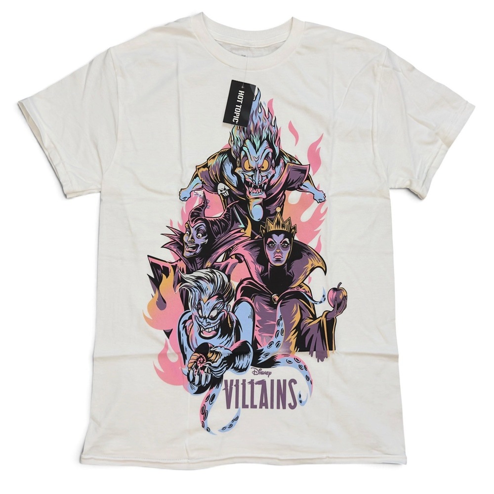 Disney Villains Hades Maleficent Ursula Evil Queen White Unisex Shirt Size S
